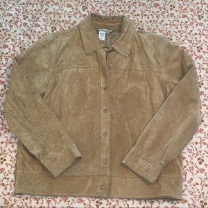 Coldwater Creek Suede Lace Print Jacket